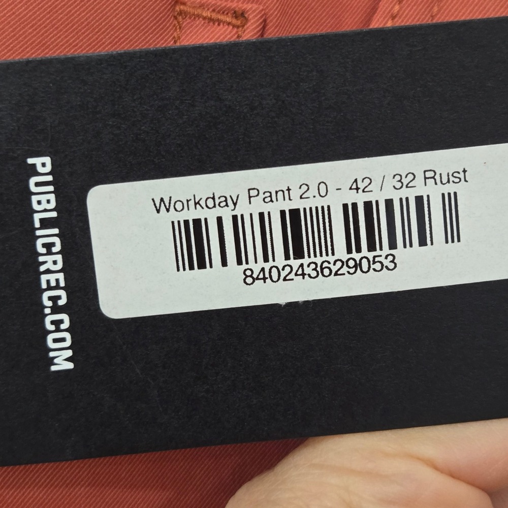 Public Rec Dealmaker 5 pocket Pant Rust Orange Mens 42/32 Performance travel NWT - Picture 5 of 13